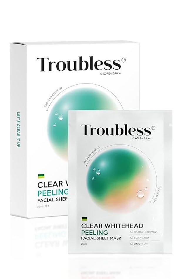 clear faciial peeling facil mask Mascarilla Facial Exfoliante Clear Whitehead Troubless - Imagen 1